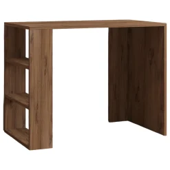 Scrivania Marrone Rovere Scuro 3 Ripiani 2 Vani 90x50x70h cm, Colore Ripiano Marrone - Roghudi