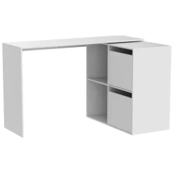 Scrivania modulabile bianca 152x49cm con libreria - Ascona