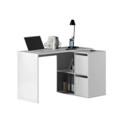 Scrivania modulabile bianca 152x49cm con libreria - Ascona