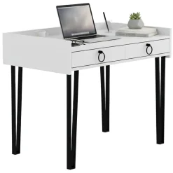 Scrivania No bianca 100x62cm con 1 cassetto - Pollino