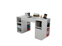 Scrivania No bianca 145x59cm con libreria - Carife