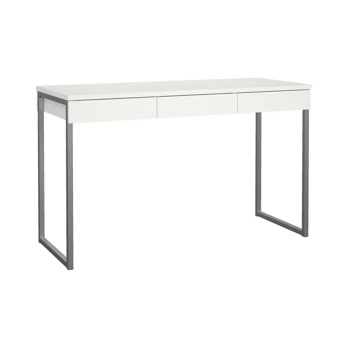 Scrivania Pascale, Scrittoio multiuso, Tavolo per ufficio porta PC, Piano di lavoro, 126x52 h77 cm, Bianco