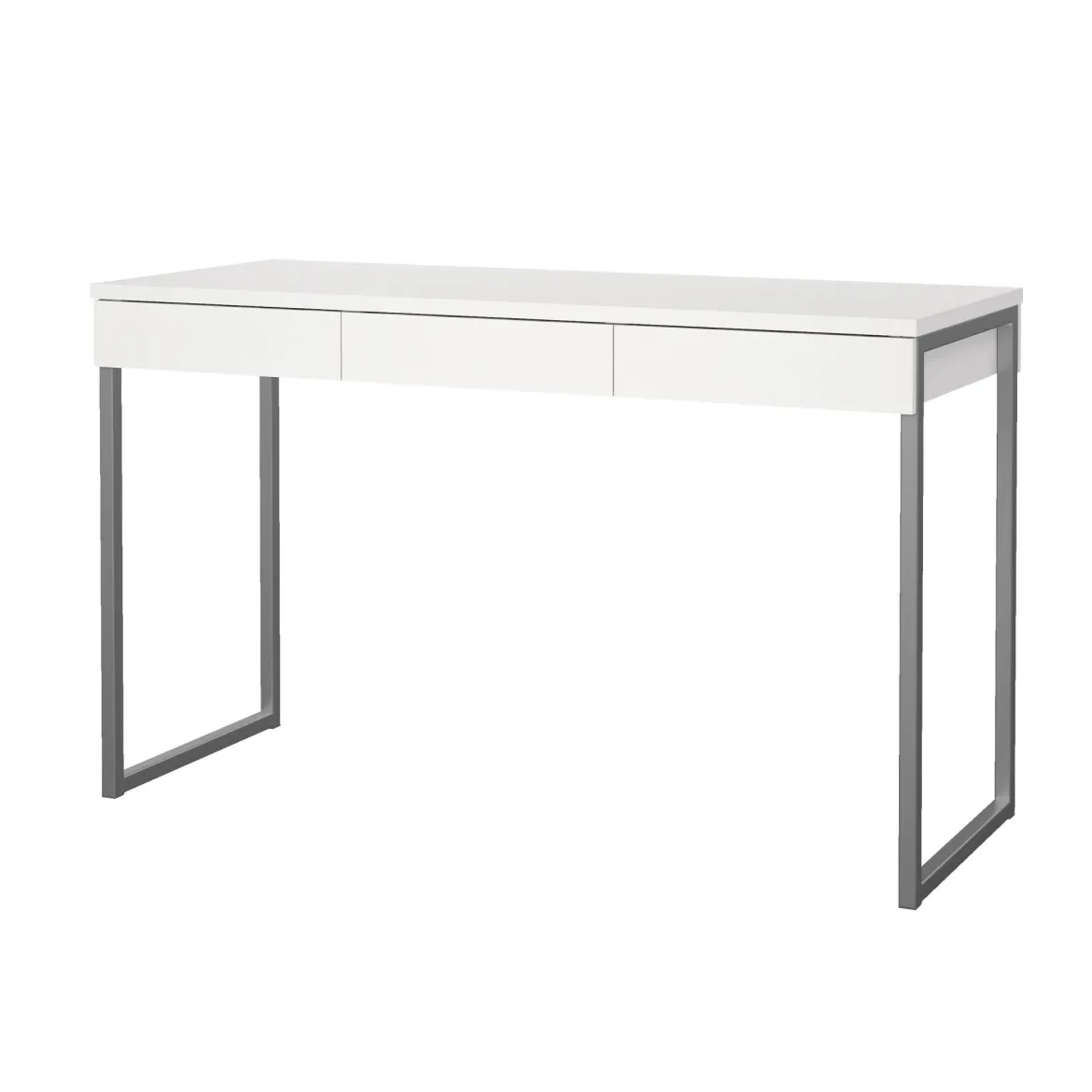Scrivania Pascale, Scrittoio multiuso, Tavolo per ufficio porta PC, Piano di lavoro, 126x52 h77 cm, Bianco