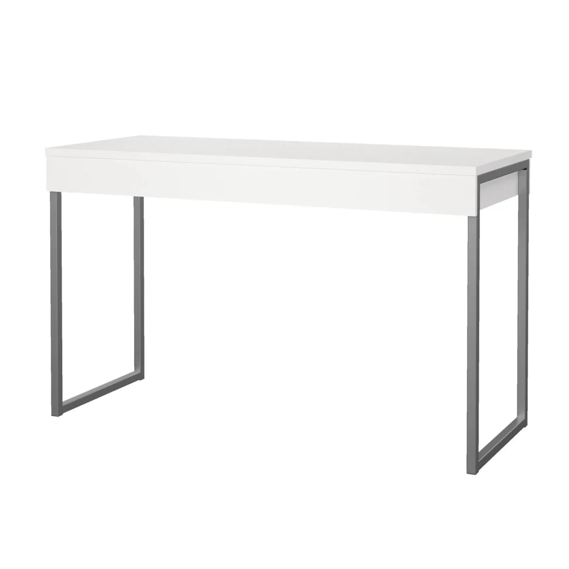 Scrivania Pascale, Scrittoio multiuso, Tavolo per ufficio porta PC, Piano di lavoro, 126x52 h77 cm, Bianco