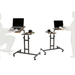 Scrivania quercia e nera 67x45cm con supporto computer - Cairoli