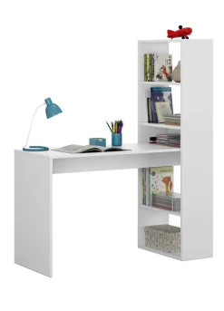 Scrivania salvaspazio bianca 120x53cm con libreria - Ali