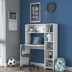 Scrivania studio bianca 113x40cm con libreria - Arapaho