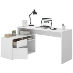 Scrivania ufficio bianca 139x92cm con 1 cassetto - Andor