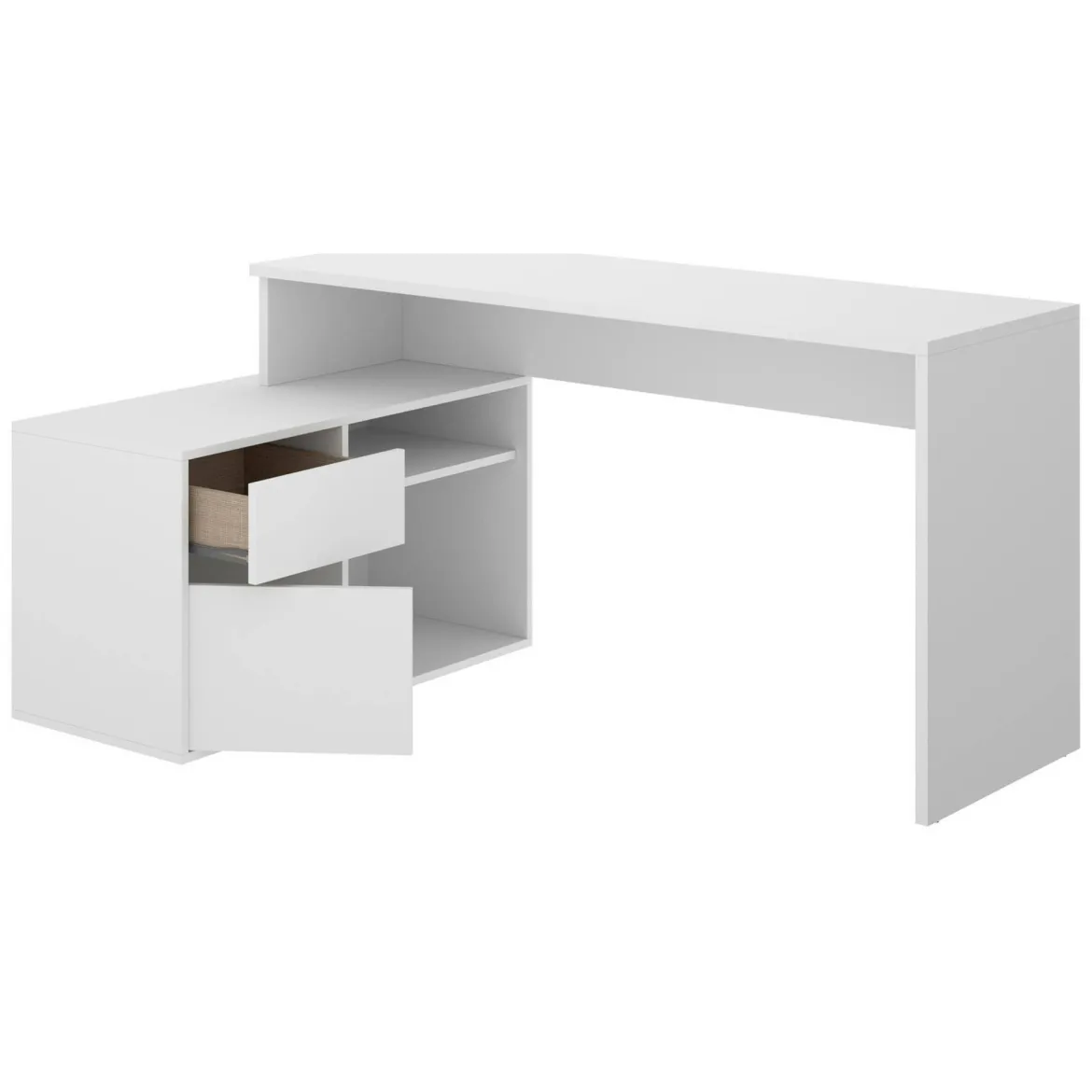 Scrivania ufficio bianca 139x92cm con 1 cassetto - Andor