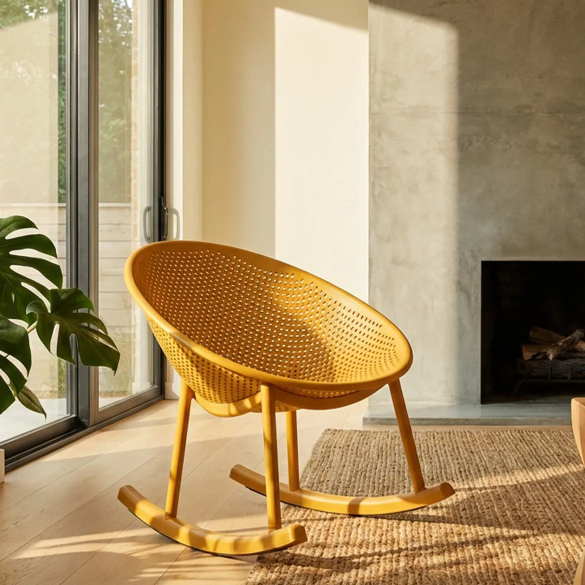 Sedia Arancione 2 Sedie a Dondolo, Adatto per Indoor/outdoor, Materiale Struttura in Plastica - Phunt