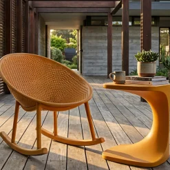 Sedia Arancione 2 Sedie a Dondolo, Adatto per Indoor/outdoor, Materiale Struttura in Plastica - Phunt