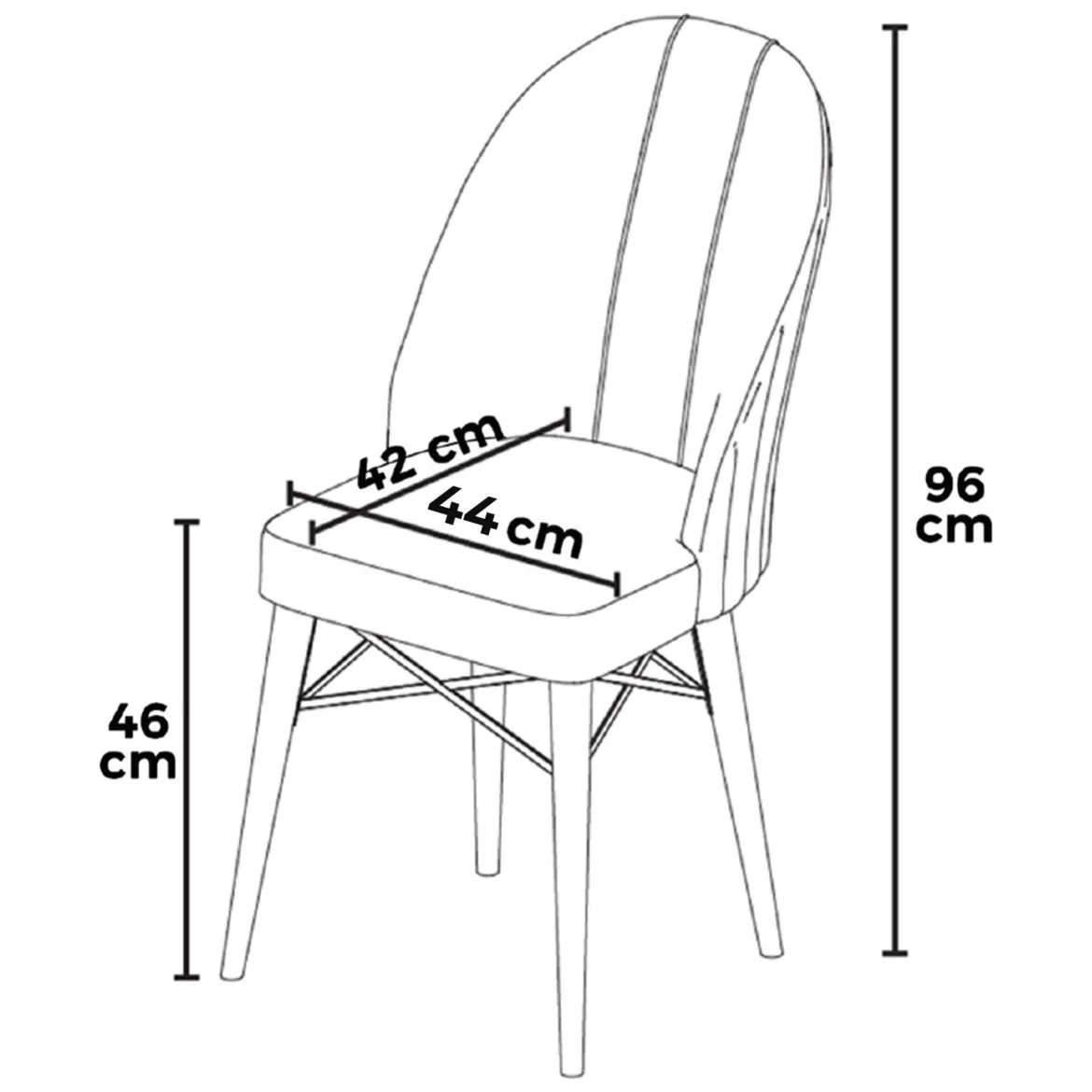 Sedia Bianco Crema Bianco 6 Sedie Imbottito, Peso Supportato 120 kg - Perillis