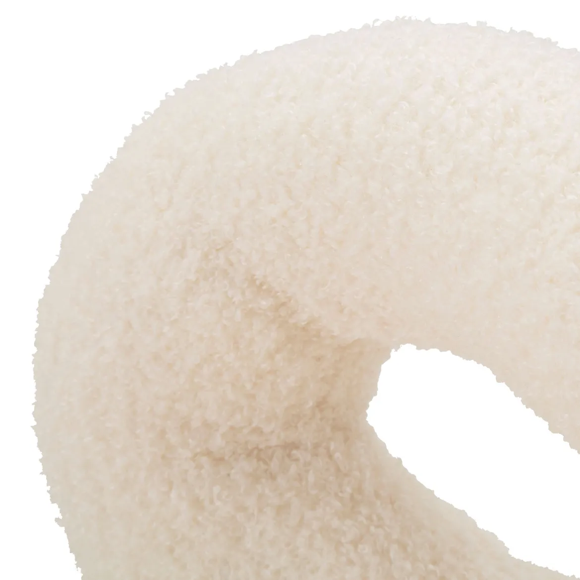 Sedia Bianco Crema Grigio una Sedia Seduta in Tessuto Effetto Bouclè, Imbottito - Rishik