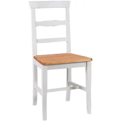 Sedia Bianco una Sedia Materiale Struttura in Legno, Colore Seduta Marrone - Attanasio