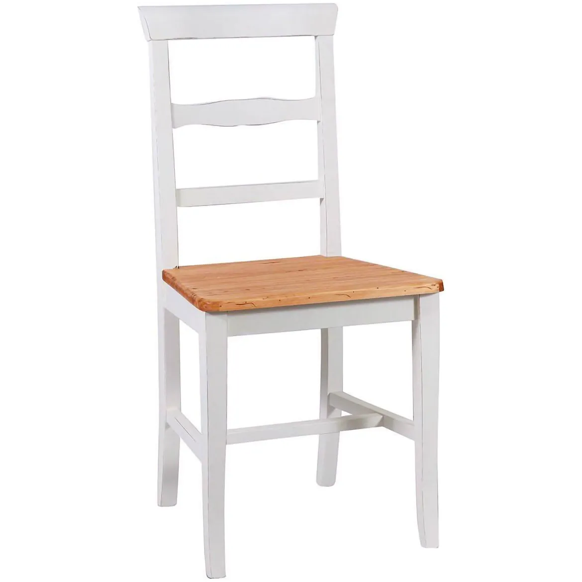 Sedia Bianco una Sedia Materiale Struttura in Legno, Colore Seduta Marrone - Attanasio