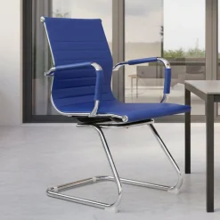 Sedia blu una Sedia Imbottito, Peso Supportato 120 kg - Artena