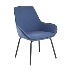 Sedia comfort imbottita in tessuto blu - Arpaia