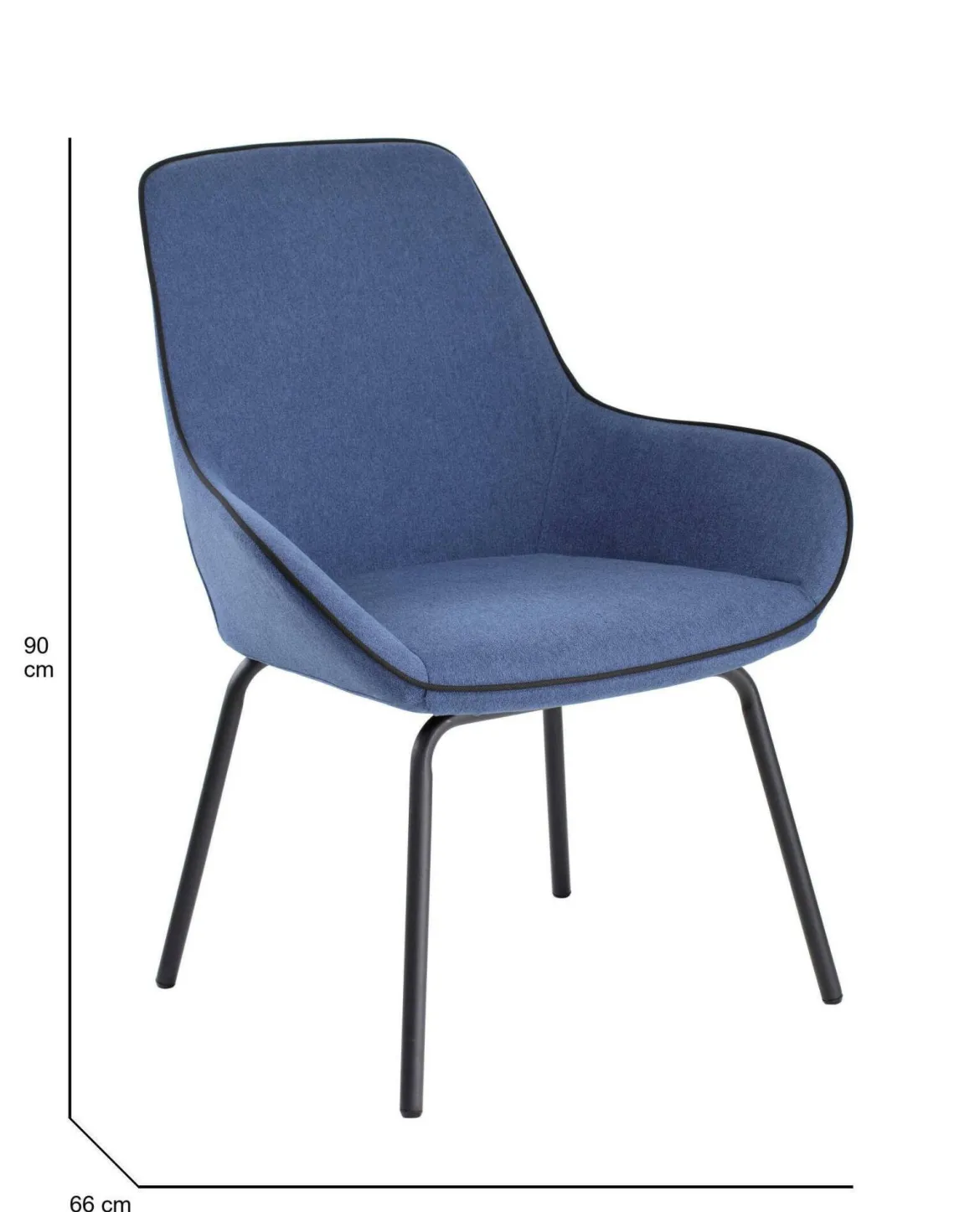 Sedia comfort imbottita in tessuto blu - Arpaia