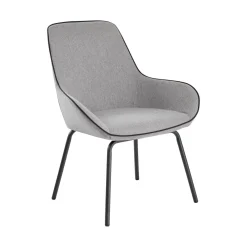 Sedia comoda imbottita in tessuto grigio - Arpaia