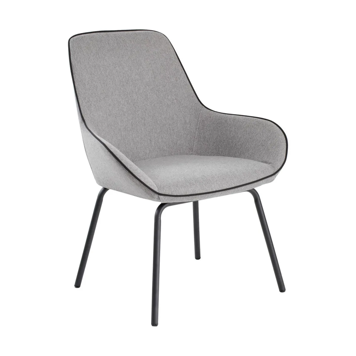 Sedia comoda imbottita in tessuto grigio - Arpaia