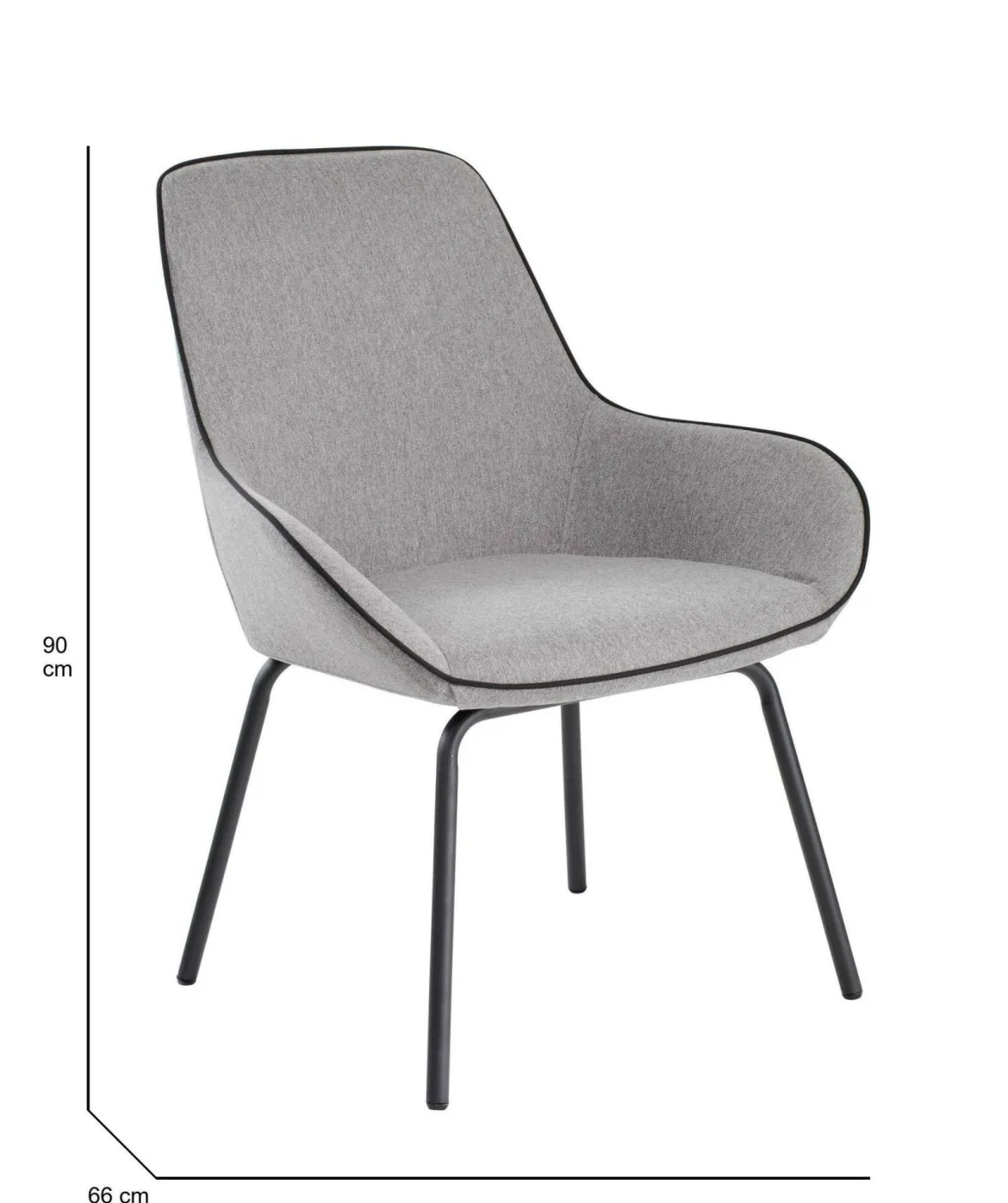 Sedia comoda imbottita in tessuto grigio - Arpaia