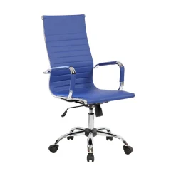 Sedia con Ruote blu Regolabile Imbottito, 5 Ruote - Attilia