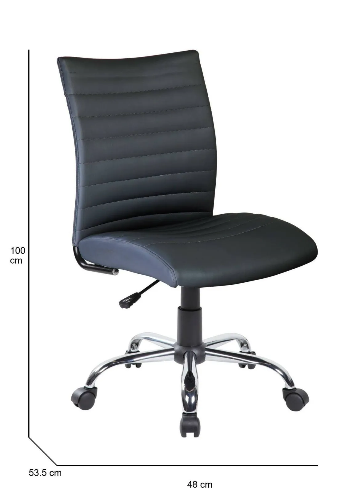 Sedia con ruote da ufficio in tessuto nera - Lia