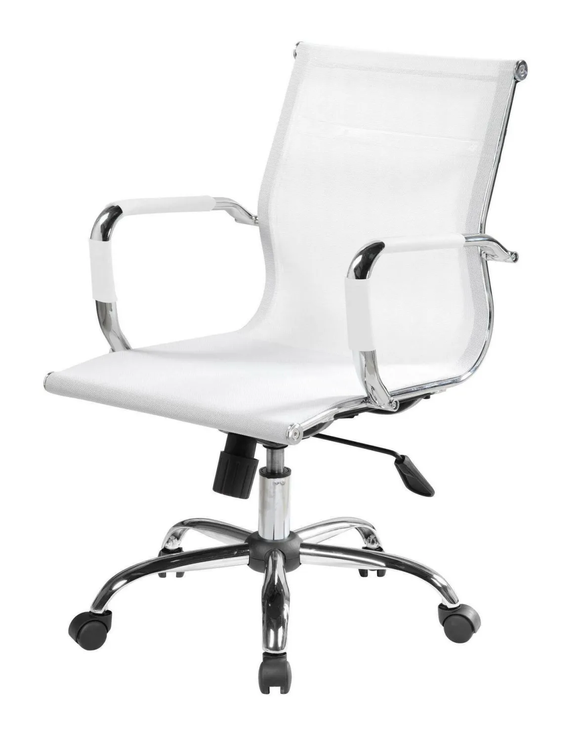 Sedia con ruote Dfrosi, Bianco, 62x54h92/102 cm