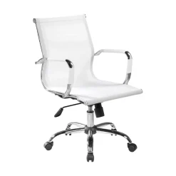Sedia con ruote Dfrosi, Bianco, 62x54h92/102 cm