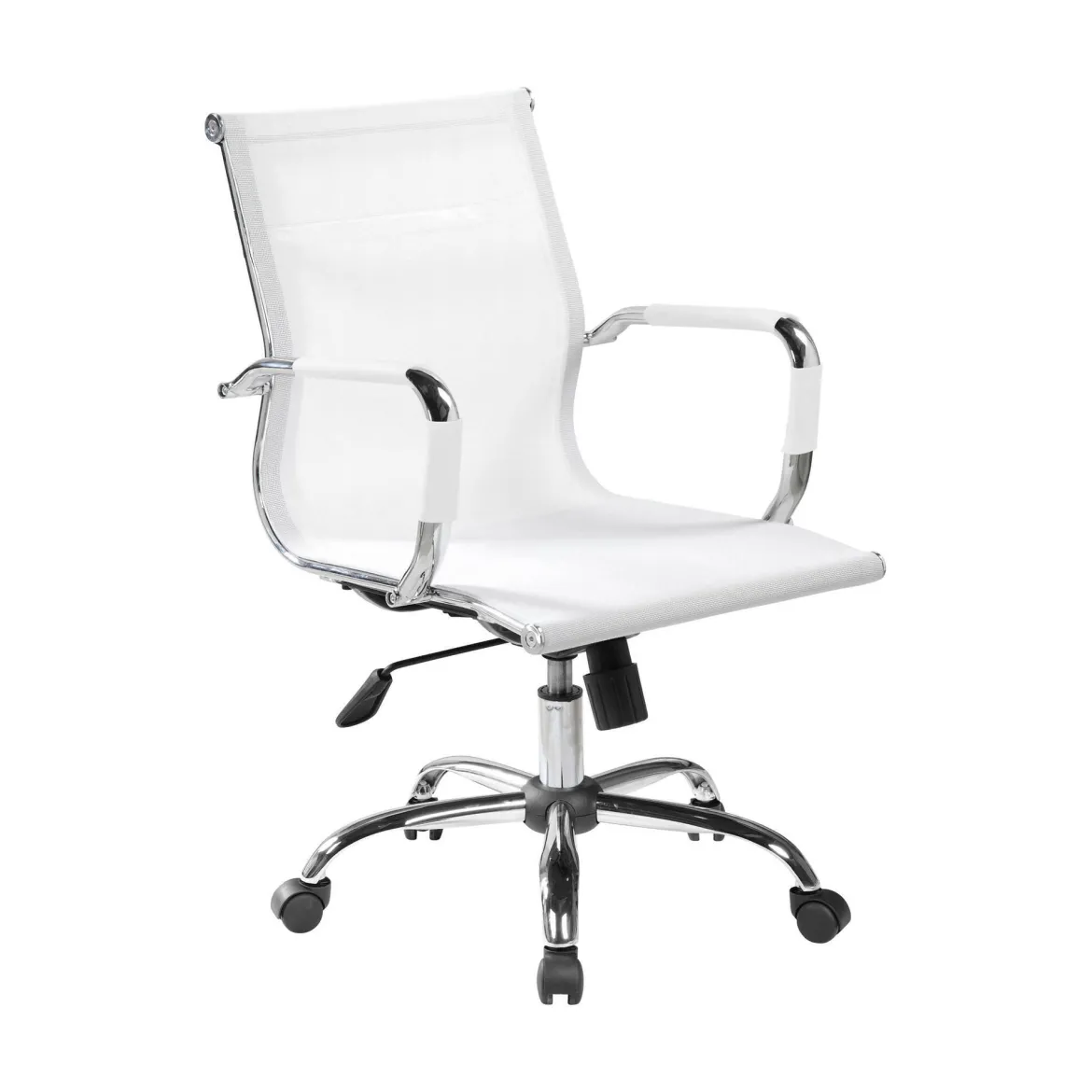 Sedia con ruote Dfrosi, Bianco, 62x54h92/102 cm