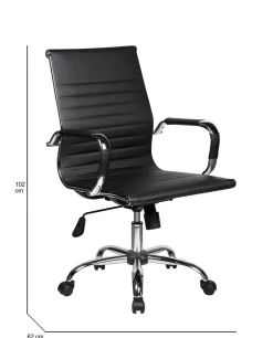 Sedia con ruote Disrae, Nero, 62x54h92/102 cm