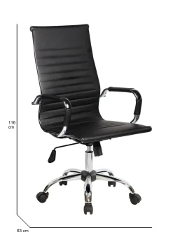 Sedia con ruote Disrae, Nero, 63x54h106/116 cm