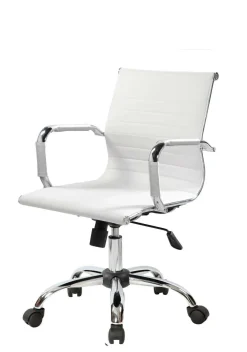Sedia con ruote Dlemmen, Bianco, 62x54h92/102 cm