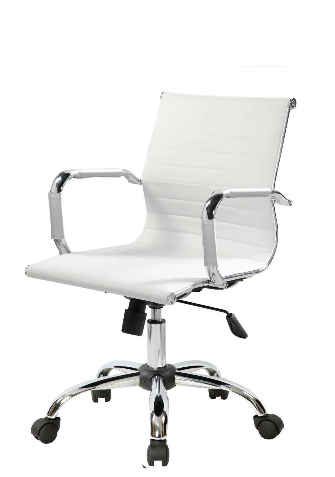 Sedia con ruote Dlemmen, Bianco, 62x54h92/102 cm