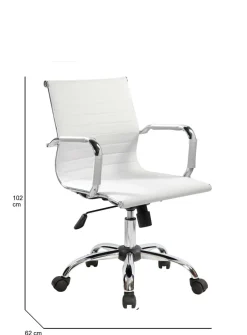 Sedia con ruote Dlemmen, Bianco, 62x54h92/102 cm