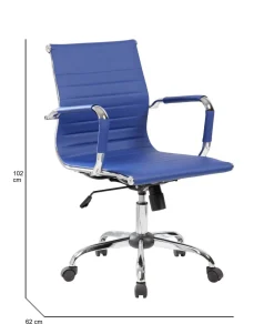 Sedia con ruote Dluis, Blu, 62x54h92/102 cm