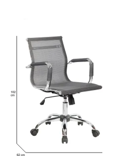 Sedia con ruote Dmannin, Grigio, 62x54h92/102 cm