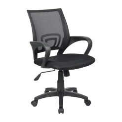 Sedia con ruote imbottita in tessuto nera - Reticolo