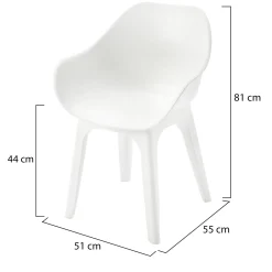 Sedia da Esterno Bianco 2 Sedie Impermeabile, Impilabile Made in Italy - Mattagga