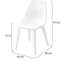 Sedia da Esterno Bianco 4 Sedie Braccioli, Peso Supportato 120 kg Made in Italy - Beachfield