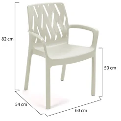 Sedia da Esterno Bianco 4 Sedie Impilabile, Braccioli Made in Italy - Rumley