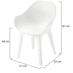 Sedia da Esterno Bianco una Sedia Braccioli, Peso Supportato 120 kg Made in Italy - Wesconnett