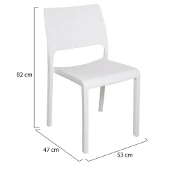Sedia da Esterno Bianco una Sedia Impilabile, Peso Supportato 120 kg Made in Italy - Grover