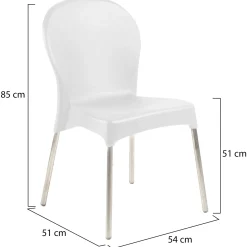 Sedia da Esterno Bianco una Sedia Impilabile, Peso Supportato 120 kg Made in Italy - Linder