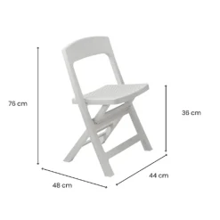 Sedia da Esterno Bianco una Sedia Schienale Reclinabile, Multiposizione Made in Italy - Alburni