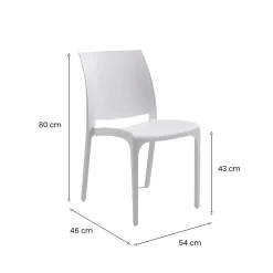 Sedia da esterno Camo, 54x46 h80 cm, Bianco