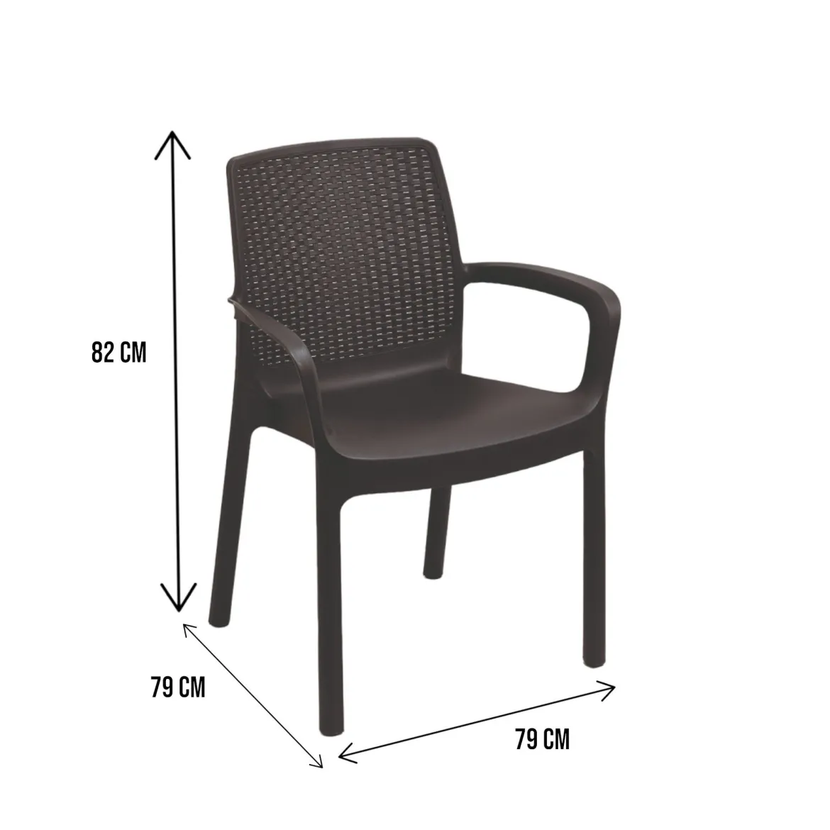 Sedia da esterno elegante impilabile bianco - Asha