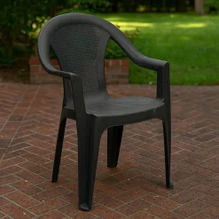 Sedia da Esterno Grigio Antracite una Sedia Impilabile, Braccioli Made in Italy - Buono