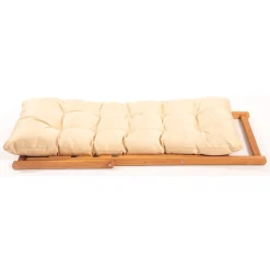 Sedia da Esterno Marrone Bianco Crema Schienale Reclinabile una Sedia, Imbottito - Coghinass