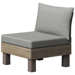 Sedia da Esterno Marrone Noce Grigio una Sedia Imbottito, Modulabile Componibile - Houghton
